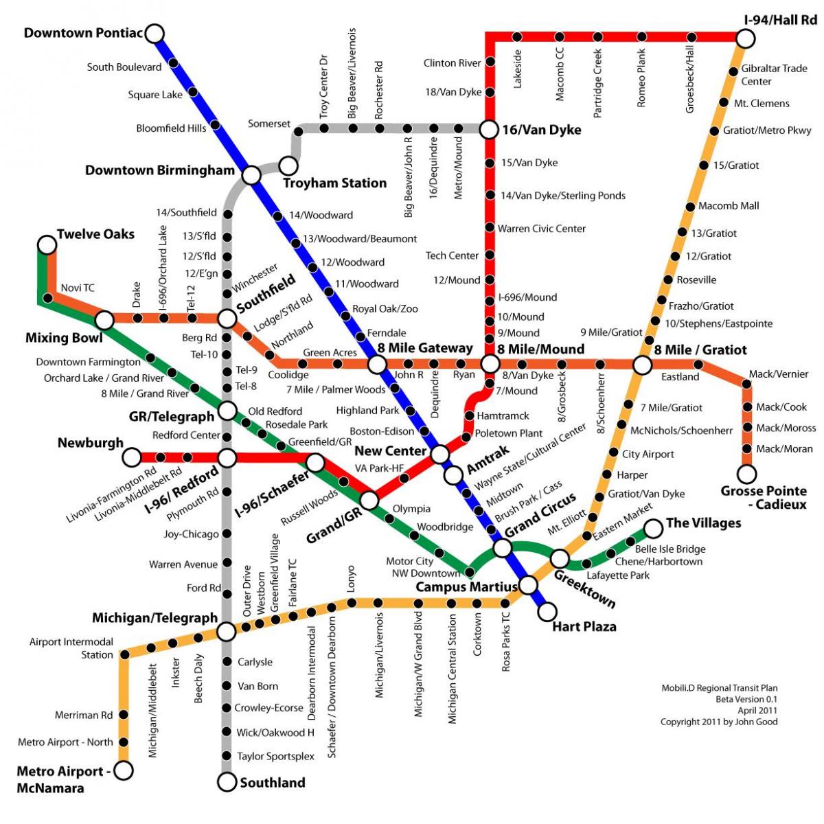 Detroit tránsito mapa