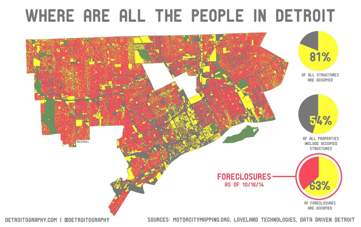 Mapa de población de Detroit