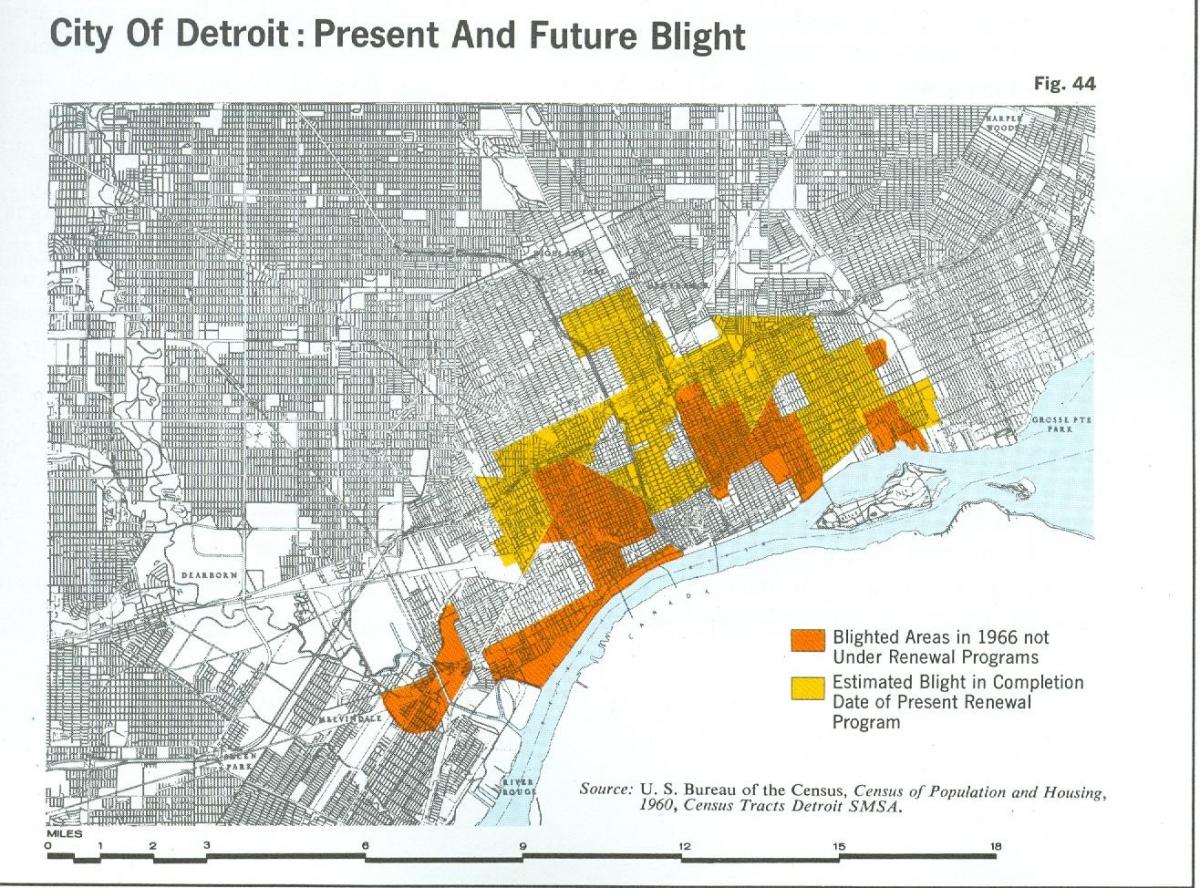 mapa de Detroit tizón
