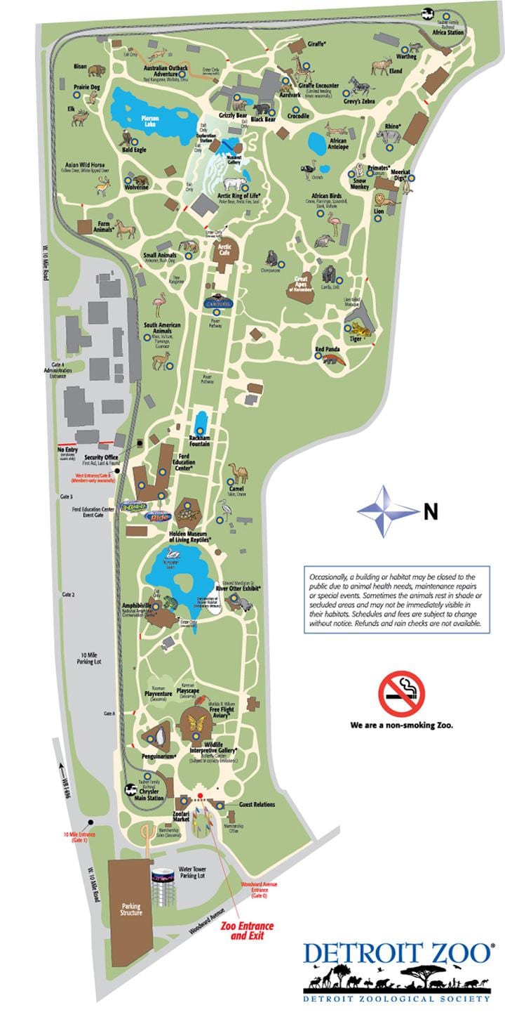 mapa del zoológico de Detroit