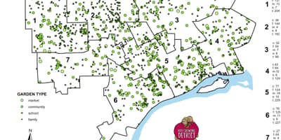 Mapa de Detroit jardín