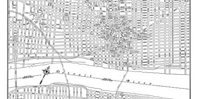 Ciudad de Detroit mapa de calle
