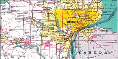Los suburbios de Detroit mapa