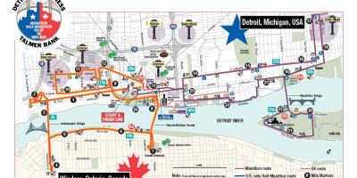 Mapa de la maratón de Detroit
